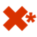Red 'X' with asterisk