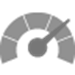 Grey speedometer icon