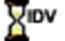Hourglass with 'IDV'