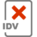 Grey 'IDV' document icon with red 'X'